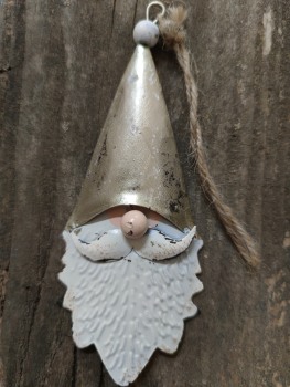 Dekohänger Metall Weihnachtsmann silber